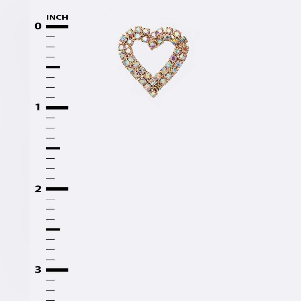 Heart crystal stud earring- SILVER - Picture 7 of 7